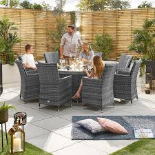 Sienna 8 Seat Dining Set With Fire Pit