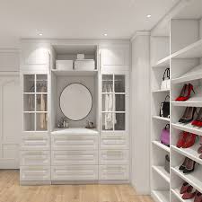 Modern Bedroom White Wood Wardrobes