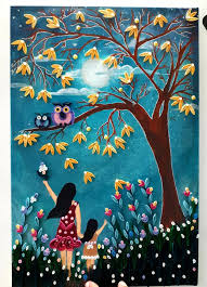 Quilling Mother And Daughter In A Moonlight Dream Garden 4
