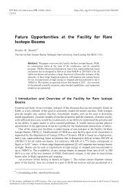 Pdf Future Opportunities At The Facility For Rare Isotope Beams