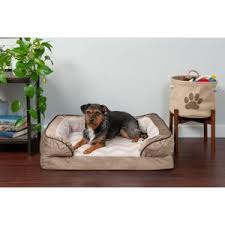 furhaven quilted orthopedic sofa cat