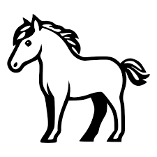 horse clipart black outlines vector