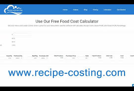 free recipe costing calculator recipe
