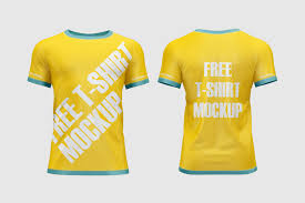 free 3d yellow t shirt mockup psd