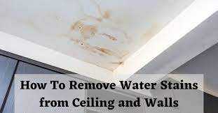 water stains from ceiling and walls