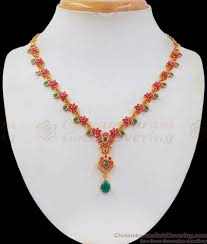 red stone gold necklace nckn2425