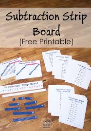 Subtraction Strip Board Kindergarten Math Activities