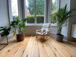 pine wood floors with matte lacquer