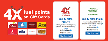 The gift cards cannot be used to purchase other gift cards, if any. 4x Fuel Points On Gift Cards At Fry S W Digital Coupon Thru 12 11 Bargain Believer