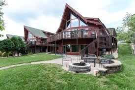 branson cabin with huge deck on table