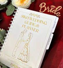 white sikh wedding guide and planner by