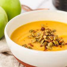 Creamy Butternut Squash Soup With Apple And Onion gambar png