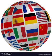 3d globe from flags countries world