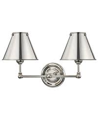 Classic No 1 Double Light Wall Sconce Polished Nickel High Street Market