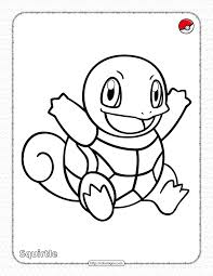 Pokémon generacion i dibujos para colorear. Pokemon Squirtle Pdf Coloring Page