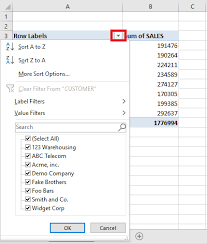 excel pivot top 5 customers myexcel