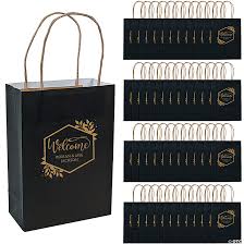 48 pc 6 5 x9 bulk um black personalized welcome kraft paper gift bags