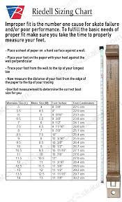 Riedell Boot Sizing Chart