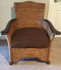 Pier 1 Rattan Chair W Wooden Arms Amp