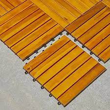 Wooden Deck Tiles Brown Interlocking