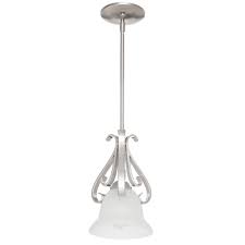 Progress Lighting Torino 1 Light Brushed Nickel Mini Pendant With Etched Glass P5153 09 The Home Depot
