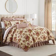 red fl cotton king comforter set