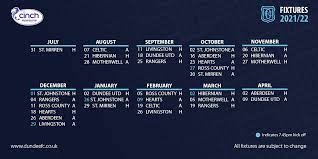 Fixtures and results for the 2021/22 season are now below, all fixtures are subject to change. Dundee Football Club On Twitter We Will Kick Off The 2021 22 Cinch Premiership Campaign With A Home Fixture Against St Mirren On The 31st Of July Thedee Https T Co 6tfjsbx4m5