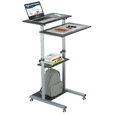 19 diy adjustable standing desk. Compact Mobile Stand Up Computer Workstation Height Adjustable Presentation Cart Ebay