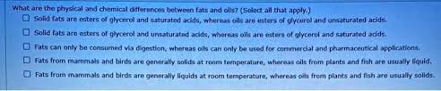 solid fats are esters of glycerol