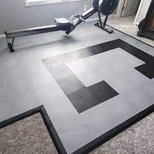 exercise home gym floor tile gray