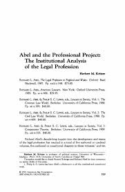 abel and the professional project the institutional analysis of the abstract