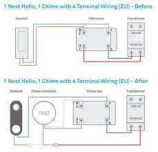 I didn't understand why so i did a bit of searching and, having reviewed a few photos from the old nest forum put together the following wiring diagram. Nest Hello Wiring Diagram Without Chime Doorbell Doorbell Chime Chimes