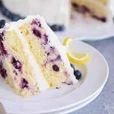 Lemon Blueberry Cake with Whipped Lemon Frosting gambar png