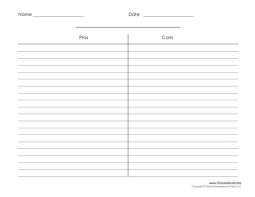 T Chart Template Compare Contrast Chart Templates