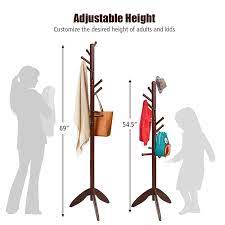 Costway Rubber Wood Adjustable Height