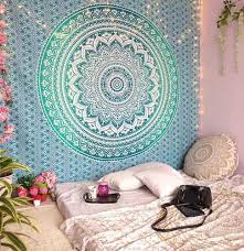Tapestries White Mandala Bedspread Home