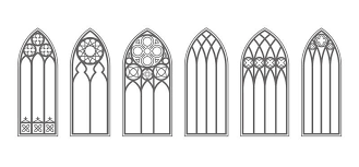 Cathedral Window Vector Art Icons And