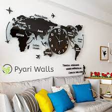 World Map Wall Clock Pyari Walls