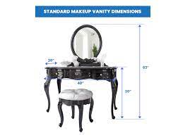 makeup vanity dimensions sizes guide