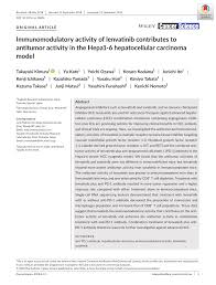 Pdf Immunomodulatory Activity Of Lenvatinib Contributes To