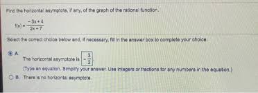 Solved Find The Horizontal Asymptote