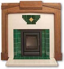 Wyndham Art Deco Tiled Fireplace Insert