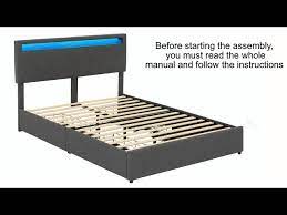 Led Bed Frame With Storage Drawers