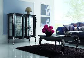 sofa set in a black lacquer with