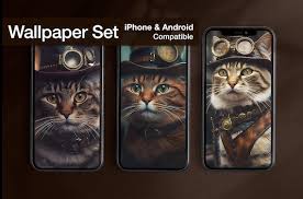 Cat Wallpaper Set Of 3 Iphone Android