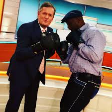 Piers Morgan on Twitter: &quot;No better way to get back in the ⁦@GMB⁩ groove  than being beaten up by ⁦@LennoxLewis⁩. Great to see you Champ. 👊  https://t.co/e0JG0W8Jmi&quot; / Twitter