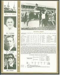 Details About 1969 Majestic Prince Kentucky Derby Wc Race Chart Jockey Trainer Owner