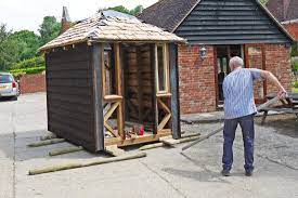 moving a storage shed step by step in
