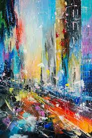 abstract cityscape 6 painting by liubov