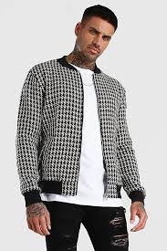 Widest selection of new season & sale only at lyst.com. Wool Look Houndstooth Bomber Jacket Boohooman